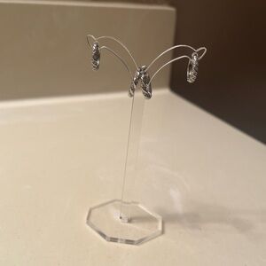 Matching 925 Sterling Silver Twisted Design Hoop  Earrings Set